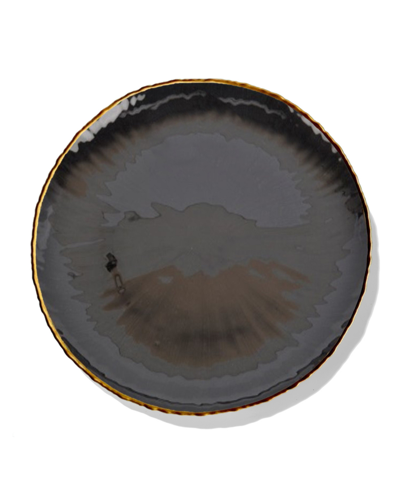 Shop American Atelier Serveware Centro Glass Charger Plate In Black