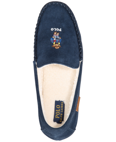 Shop Polo Ralph Lauren Men's Moccasin Slipper In Navy