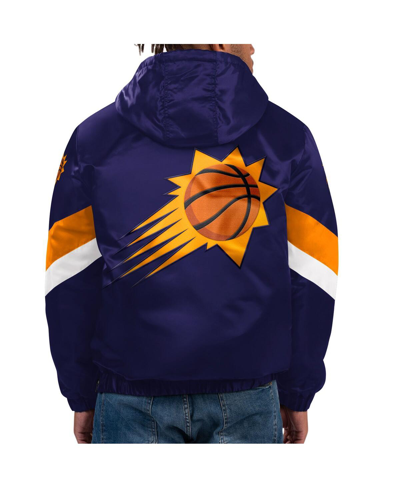 Shop Starter Men's  Purple Phoenix Suns Force Play Satin Hoodie Half-zip Jacket