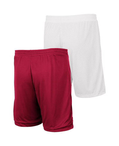 Shop Colosseum Men's  White, Crimson Alabama Crimson Tide Wiggum Reversible Shorts In White,crimson