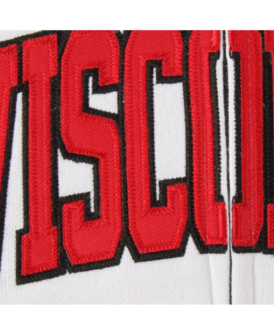 Stadium Athletic Women's  White Wisconsin Badgers Arched Name Full-zip Hoodie In White