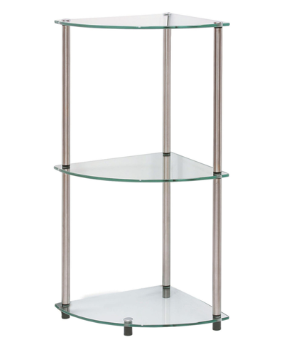 Shop Convenience Concepts 13.75" Glass Designs2go Classic 3 Tier Corner Shelf