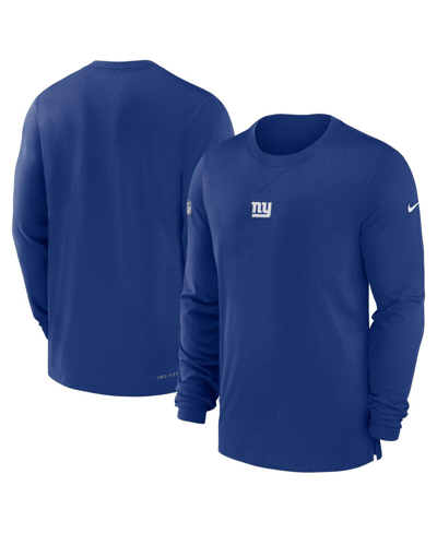 Shop Nike Men's  Royal New York Giants 2023 Sideline Performance Long Sleeve T-shirt