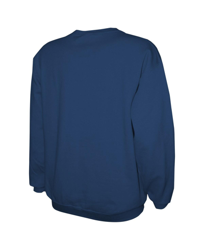 Shop Stitches Men's  Navy Atlanta Braves Pullover Sweatshirt