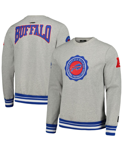 Pro Standard Heather Gray Buffalo Bills Crest Emblem Pullover Sweatshirt In Heather Gray