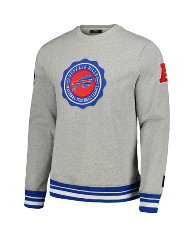 Pro Standard Heather Gray Buffalo Bills Crest Emblem Pullover Sweatshirt In Heather Gray