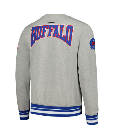 Pro Standard Heather Gray Buffalo Bills Crest Emblem Pullover Sweatshirt In Heather Gray