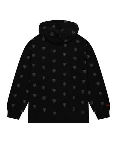 Mitchell & Ness Men's  Black Chicago Bears Allover Print Fleece Pullover Hoodie In Black