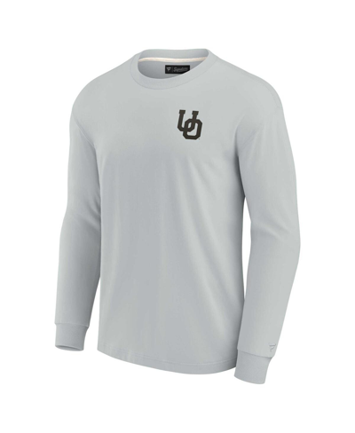 Shop Fanatics Signature Men's And Women's  Gray Oregon Ducks Super Soft Long Sleeve T-shirt