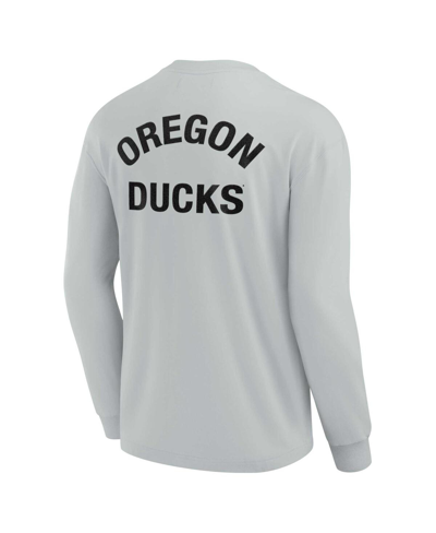 Shop Fanatics Signature Men's And Women's  Gray Oregon Ducks Super Soft Long Sleeve T-shirt