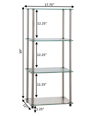Shop Convenience Concepts 17.75" Glass Designs2go Classic Glass 4 Tier Tower