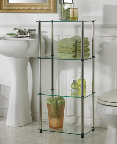 Convenience Concepts 17.75" Glass Designs2go Classic Glass 4 Tier Tower In Glass