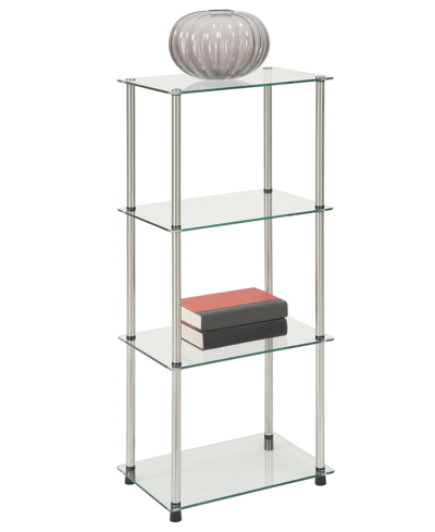 Convenience Concepts 17.75" Glass Designs2go Classic Glass 4 Tier Tower In Glass