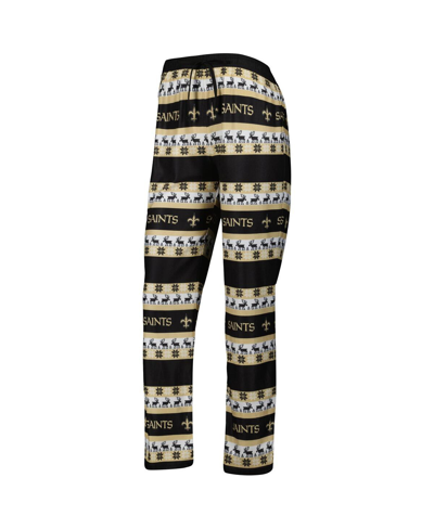 Foco Black New Orleans Saints Team Ugly Pajamas Set In Black