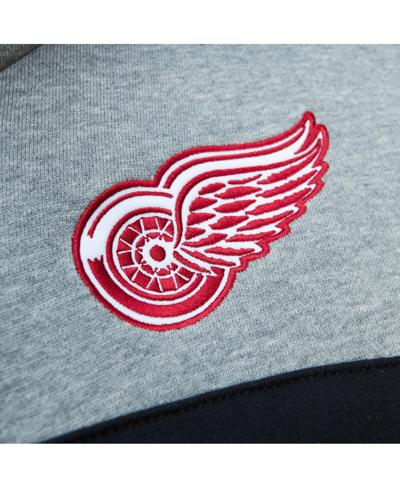 Mitchell & Ness Men's  Red, Gray Detroit Red Wings Head Coach Pullover Hoodie In Red,gray
