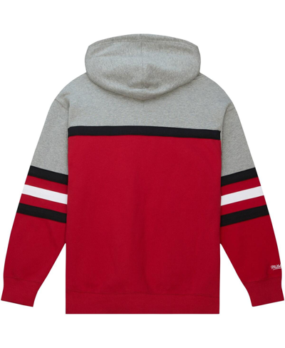 Mitchell & Ness Men's  Red, Gray Detroit Red Wings Head Coach Pullover Hoodie In Red,gray