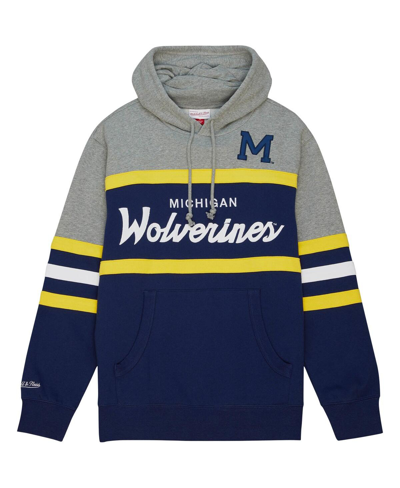 Mitchell & Ness Men's  Navy Michigan Wolverines Head Coach Pullover Hoodie In Navy