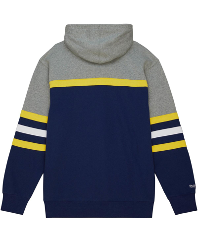 Mitchell & Ness Men's  Navy Michigan Wolverines Head Coach Pullover Hoodie In Navy