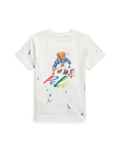 Shop Polo Ralph Lauren Toddler And Little Boys Polo Bear Cotton Jersey T-shirt In Deckwash White