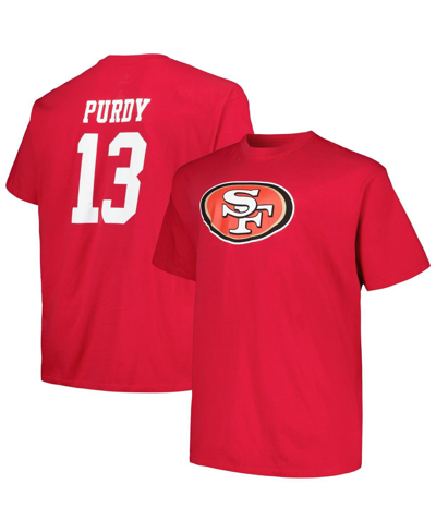 Fanatics Men's  Brock Purdy Scarlet San Francisco 49ers Big And Tall Player Name And Number T-shirt In Scarlet