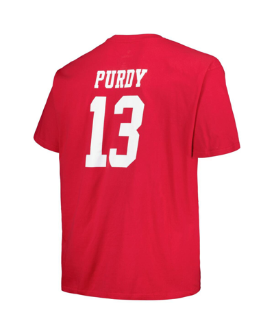 Fanatics Men's  Brock Purdy Scarlet San Francisco 49ers Big And Tall Player Name And Number T-shirt In Scarlet