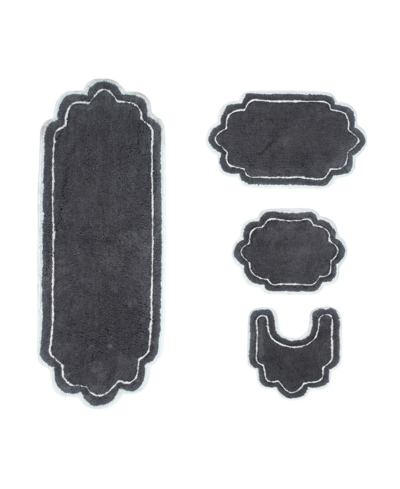 Home Weavers Allure Bathroom 4-pc. Bath Rug Set In Dark Gray