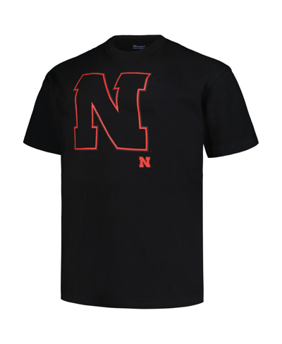 Shop Profile Men's  Black Nebraska Huskers Big And Tall Pop T-shirt