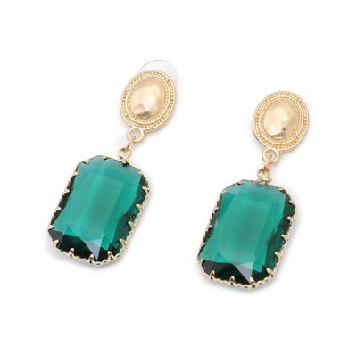 Sohi Women Green Stud Earrings In Green