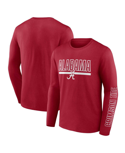 Shop Profile Men's  Crimson Alabama Crimson Tide Big And Tall Two-hit Graphic Long Sleeve T-shirt