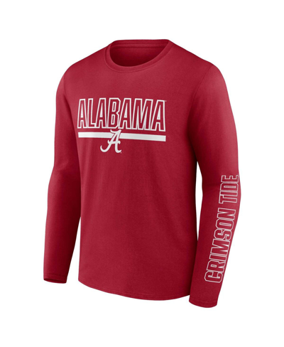 Shop Profile Men's  Crimson Alabama Crimson Tide Big And Tall Two-hit Graphic Long Sleeve T-shirt