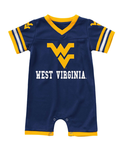 Colosseum Newborn And Infant Boys And Girls  Navy West Virginia Mountaineers Bumpo Football Logo Romp In Navy