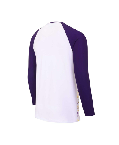 Concepts Sport Men's  White, Purple Minnesota Vikings Tinsel Raglan Long Sleeve T-shirt And Pants Sle In White,purple