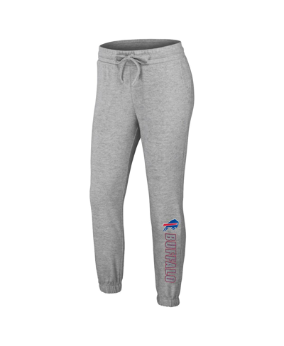 Wear By Erin Andrews Heather Gray Buffalo Bills Knit Long Sleeve Tri-blend T-shirt & Pants Sleep Set In Heather Gray