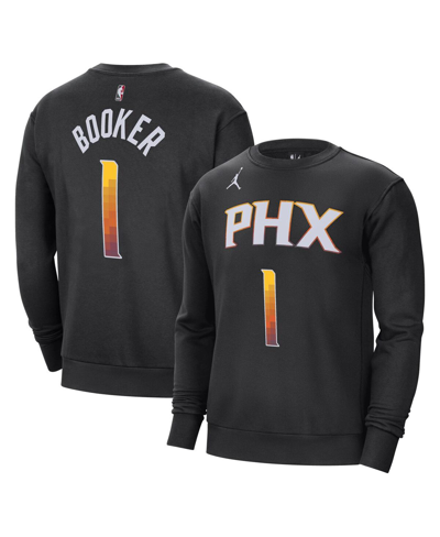 Jordan Men's  Devin Booker Black Phoenix Suns Statement Name And Number Pullover Sweatshirt In Black