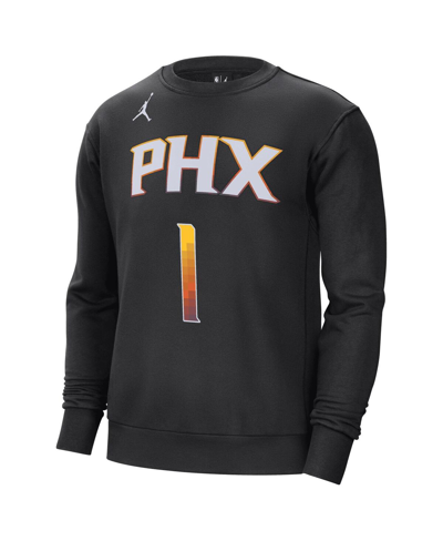 Jordan Men's  Devin Booker Black Phoenix Suns Statement Name And Number Pullover Sweatshirt In Black