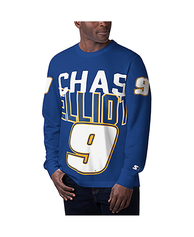 Shop Starter Men's  Royal Chase Elliott Clutch Hit Graphic Long Sleeve T-shirt