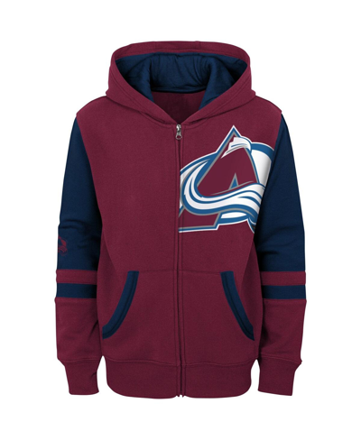 Shop Outerstuff Preschool Boys And Girls  Burgundy Colorado Avalanche Face Off Full Zip Hoodie