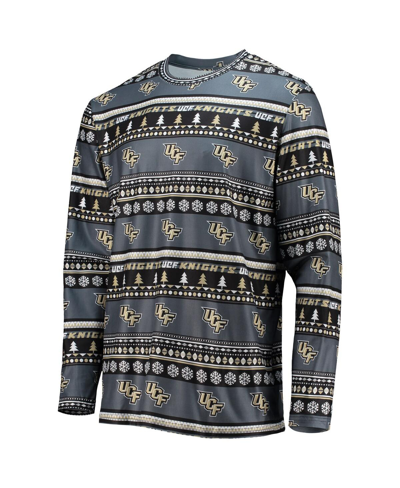 Concepts Sport Charcoal Ucf Knights Ugly Sweater Long Sleeve T-shirt And Pants Sleep Set In Charcoal