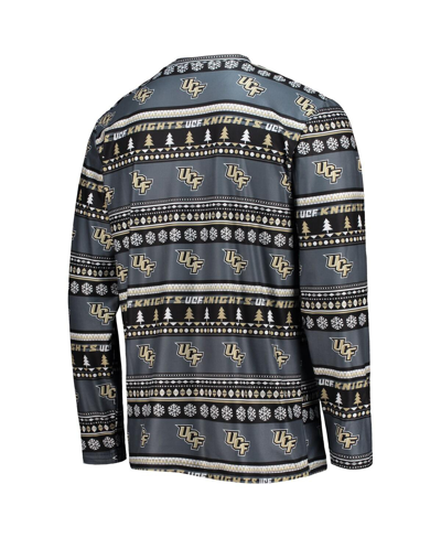 Concepts Sport Charcoal Ucf Knights Ugly Sweater Long Sleeve T-shirt And Pants Sleep Set In Charcoal