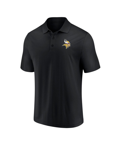 Shop Fanatics Men's  Black Minnesota Vikings Component Polo Shirt