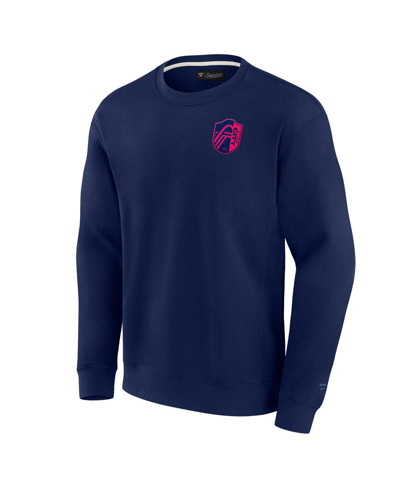Fanatics Signature Men's And Women's  Navy St. Louis City Sc Super Soft Fleece Crew Pullover Sweatshi In Navy