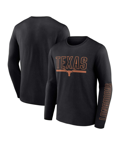 Shop Profile Men's  Black Texas Longhorns Big And Tall Two-hit Graphic Long Sleeve T-shirt