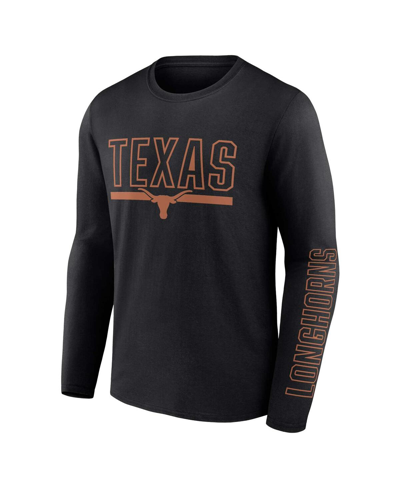 Shop Profile Men's  Black Texas Longhorns Big And Tall Two-hit Graphic Long Sleeve T-shirt