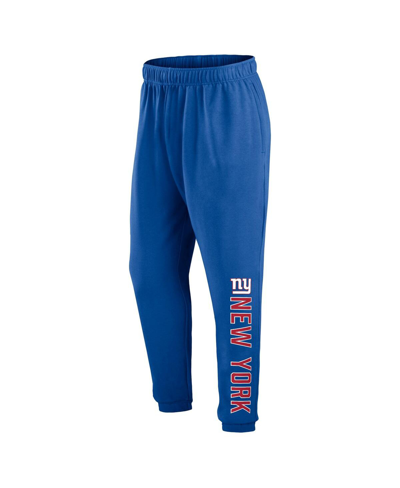 Shop Fanatics Men's  Royal New York Giants Chop Block Fleece Sweatpants