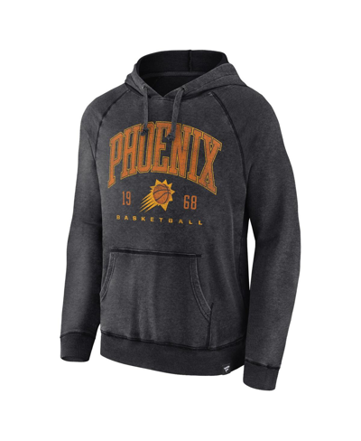 Fanatics Branded Heather Charcoal Phoenix Suns Foul Trouble Snow Wash Raglan Pullover Hoodie In Heather Charcoal