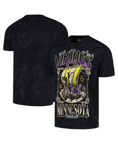 Shop The Wild Collective Men's And Women's  Black Distressed Minnesota Vikings Tour Band T-shirt