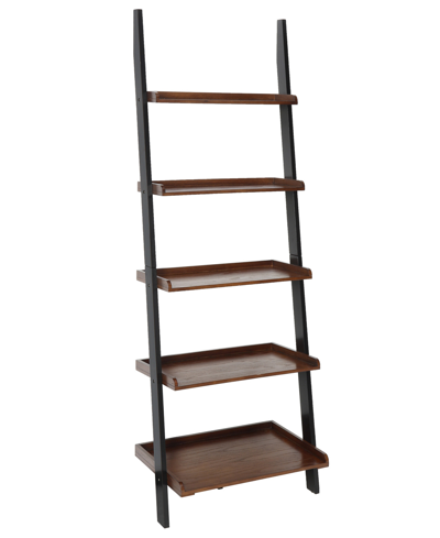 Shop Convenience Concepts 25" Solid Pine French Country Bookshelf Ladder In Dark Walnut,black