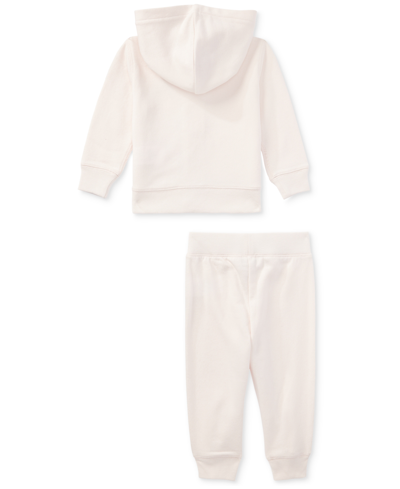 Polo Ralph Lauren Baby Girl's 2-piece Polo Bear Hoodie & Joggers Set In Morning Pink