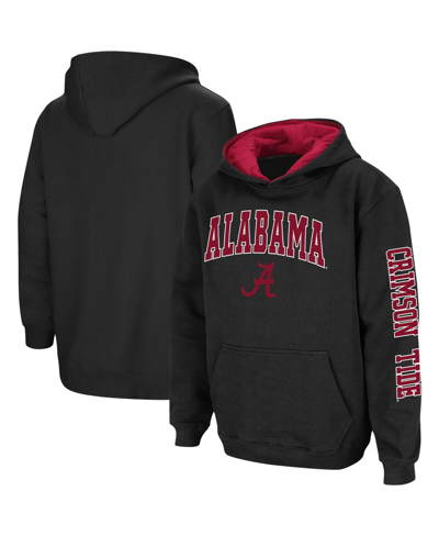 Colosseum Youth  Black Alabama Crimson Tide 2-hit Team Pullover Hoodie In Black
