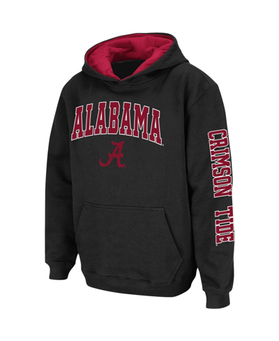 Colosseum Youth  Black Alabama Crimson Tide 2-hit Team Pullover Hoodie In Black